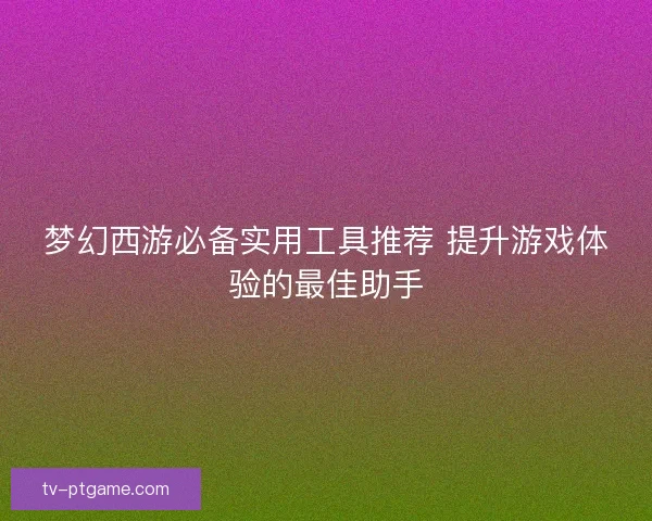 梦幻西游必备实用工具推荐 提升游戏体验的最佳助手