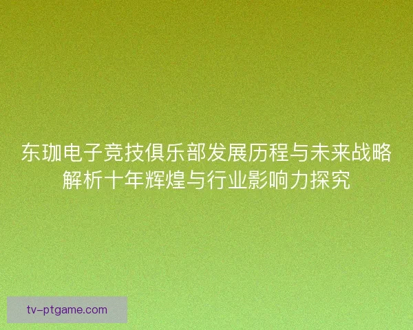 东珈电子竞技俱乐部发展历程与未来战略解析十年辉煌与行业影响力探究