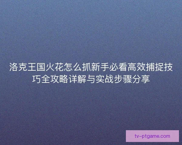 洛克王国火花怎么抓新手必看高效捕捉技巧全攻略详解与实战步骤分享